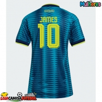 Camisa de Futebol Colômbia James Rodriguez #10 Equipamento Secundário Mulheres Mundo 2026 Manga Curta